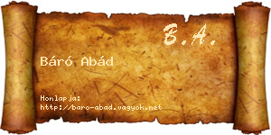 Báró Abád névjegykártya