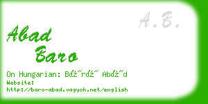 abad baro business card